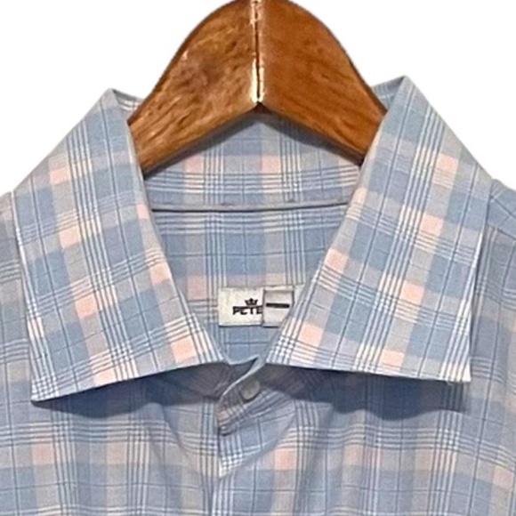 Peter Millar Pastel Plaid Button Front Long Sleeve Shirt‎ Size XL - Picture 1 of 7